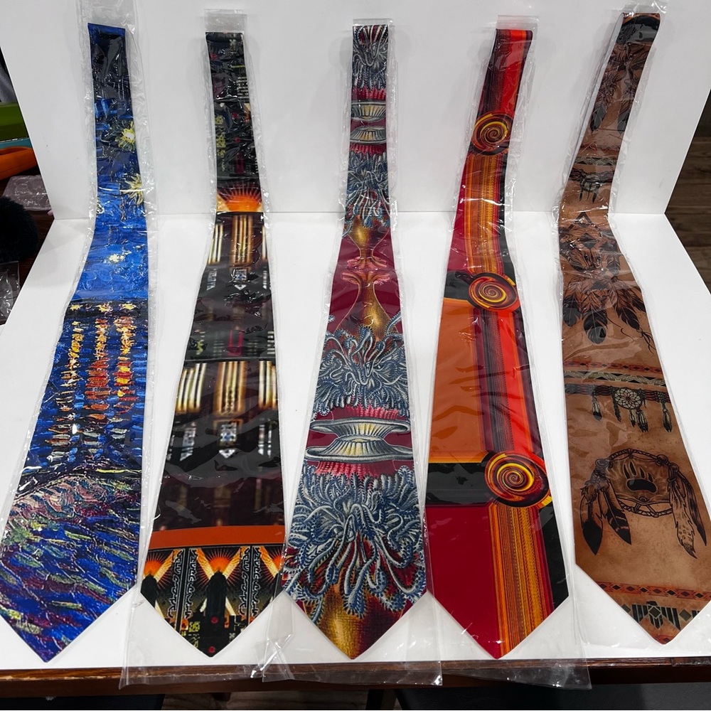 Zazzle New in Packaging lot of 5 Artistic Multicolor Men's Tie Set - Handmade